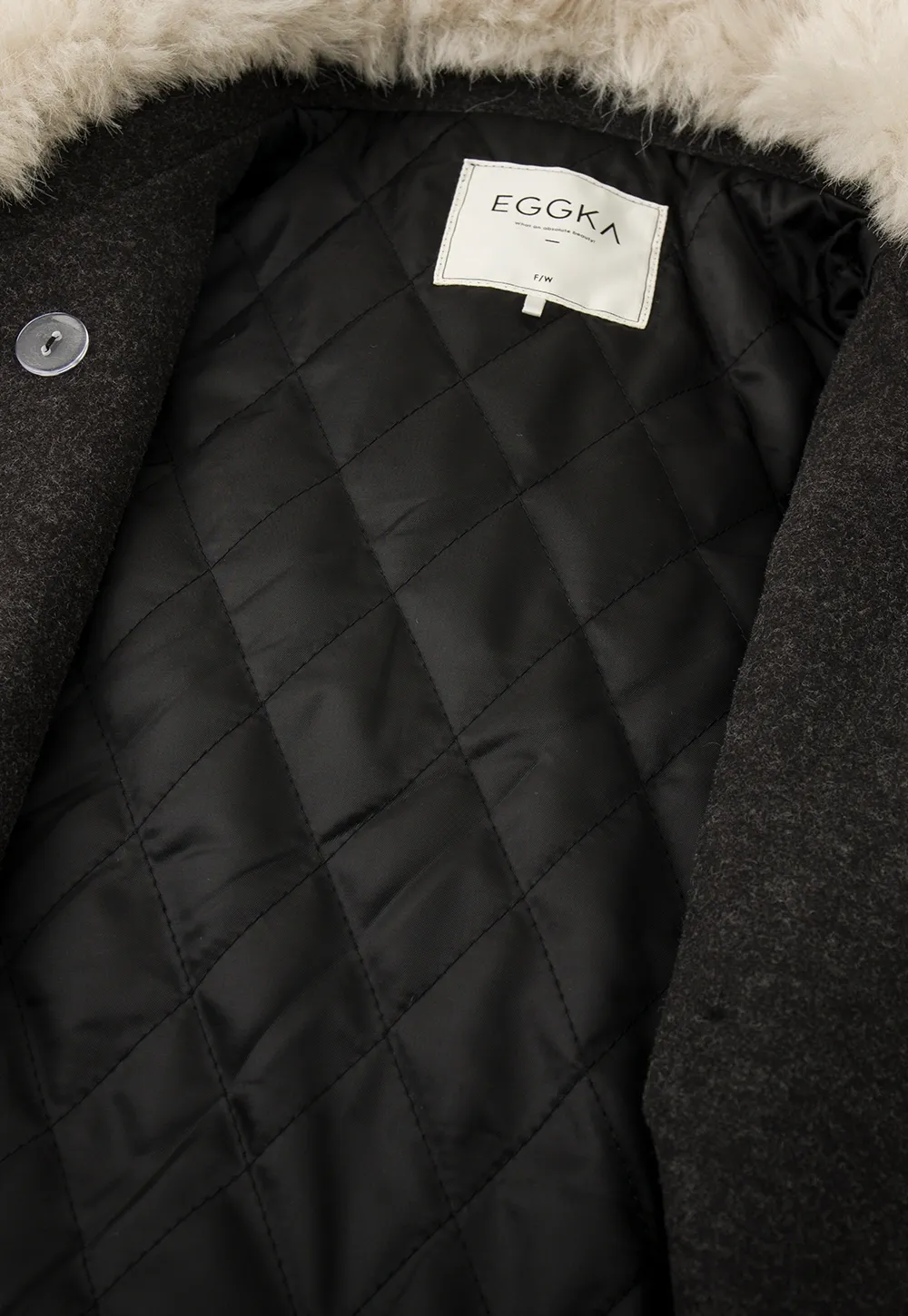 Wool Coat with Fur Collar and Cuff Belted Design