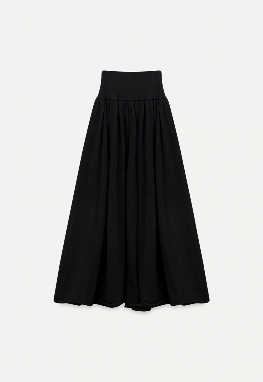 Women Black Long Sleeve Top and High-Waisted Skirt Set