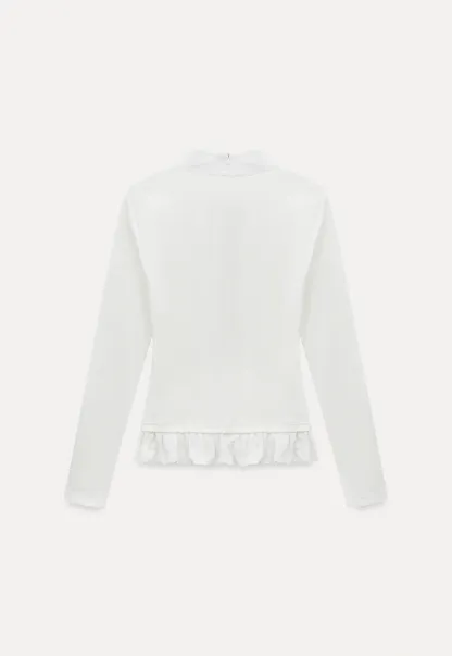 Fashionable White Long Sleeve Tee