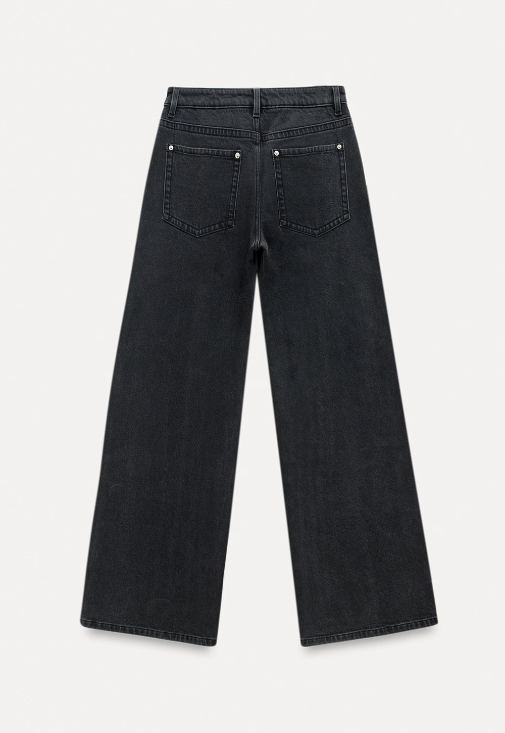 High-Waisted Black Wide-Leg Denim Jeans