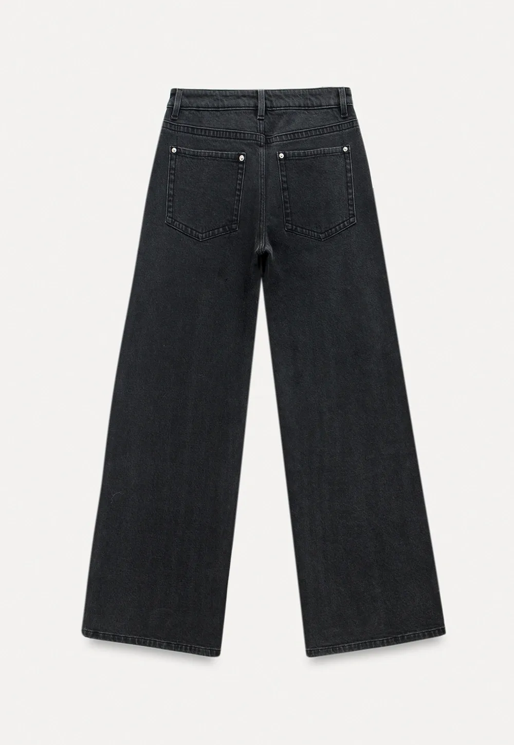 High-Waisted Black Wide-Leg Denim Jeans