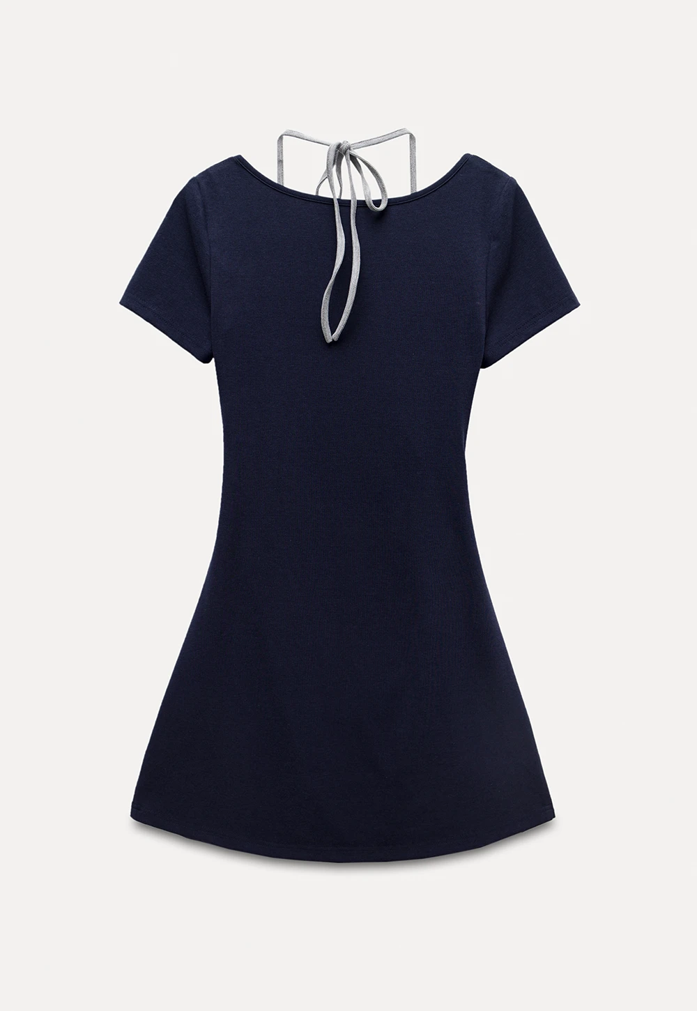 Women's Square Neck Halter Mini Dress with Ruched Waist