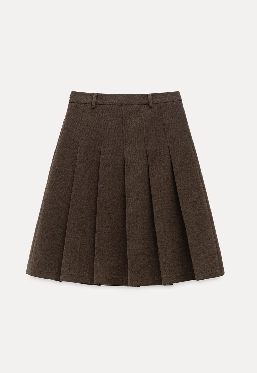 Women’s High-Waisted Pleated Skirt in Brown