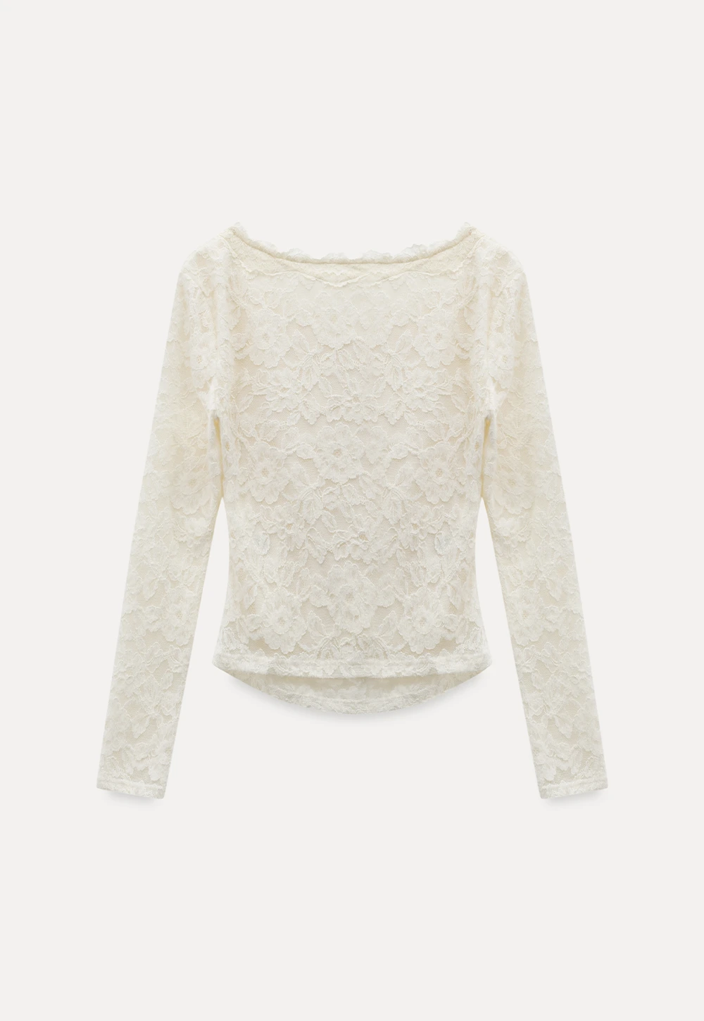 V-Neck Lace Jacquard Bow Top