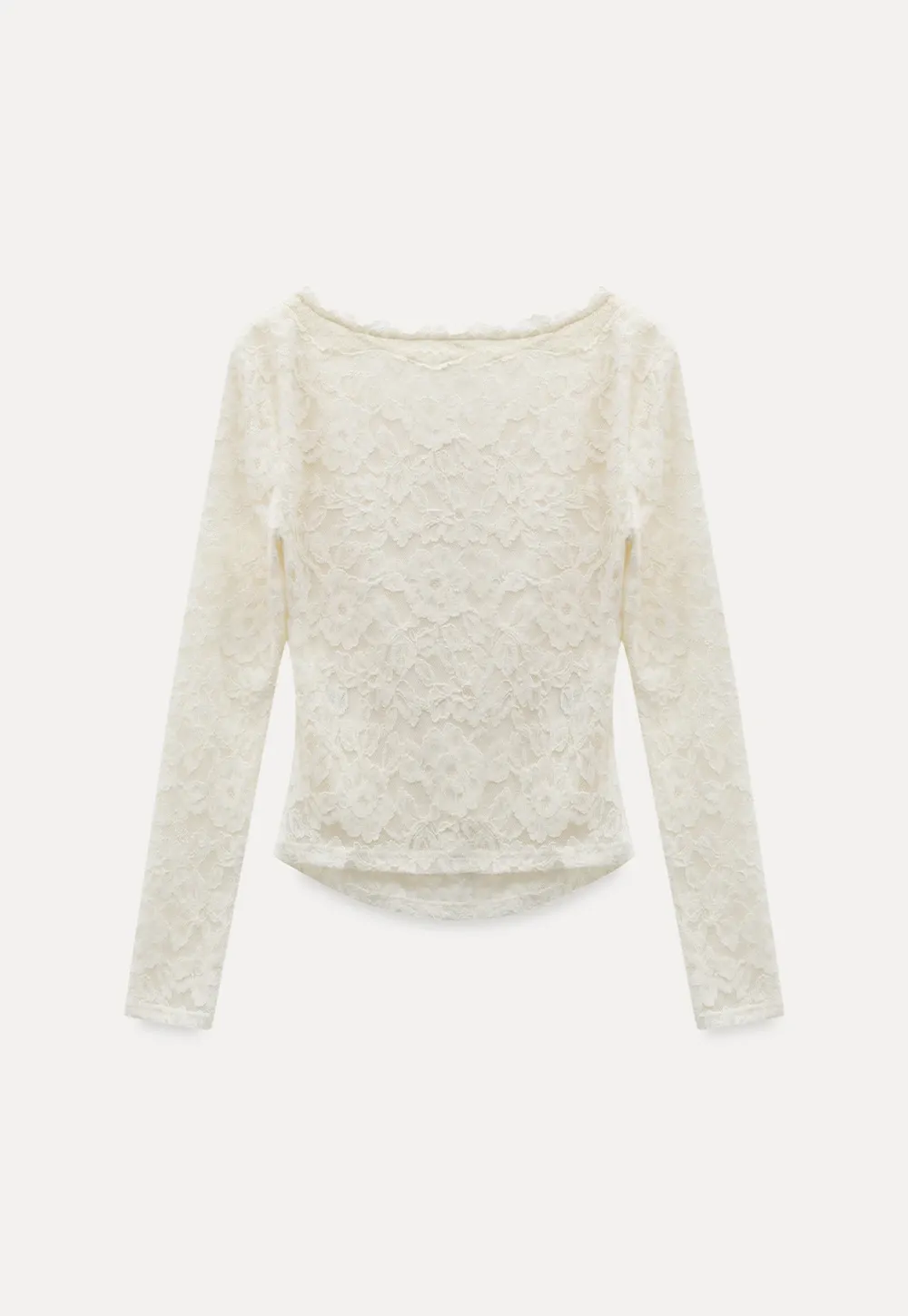 V-Neck Lace Jacquard Bow Top