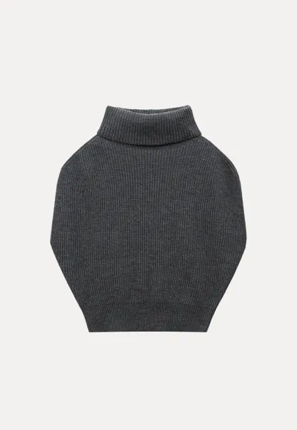 Women Knit Turtleneck Shawl and Long Sleeve Dress