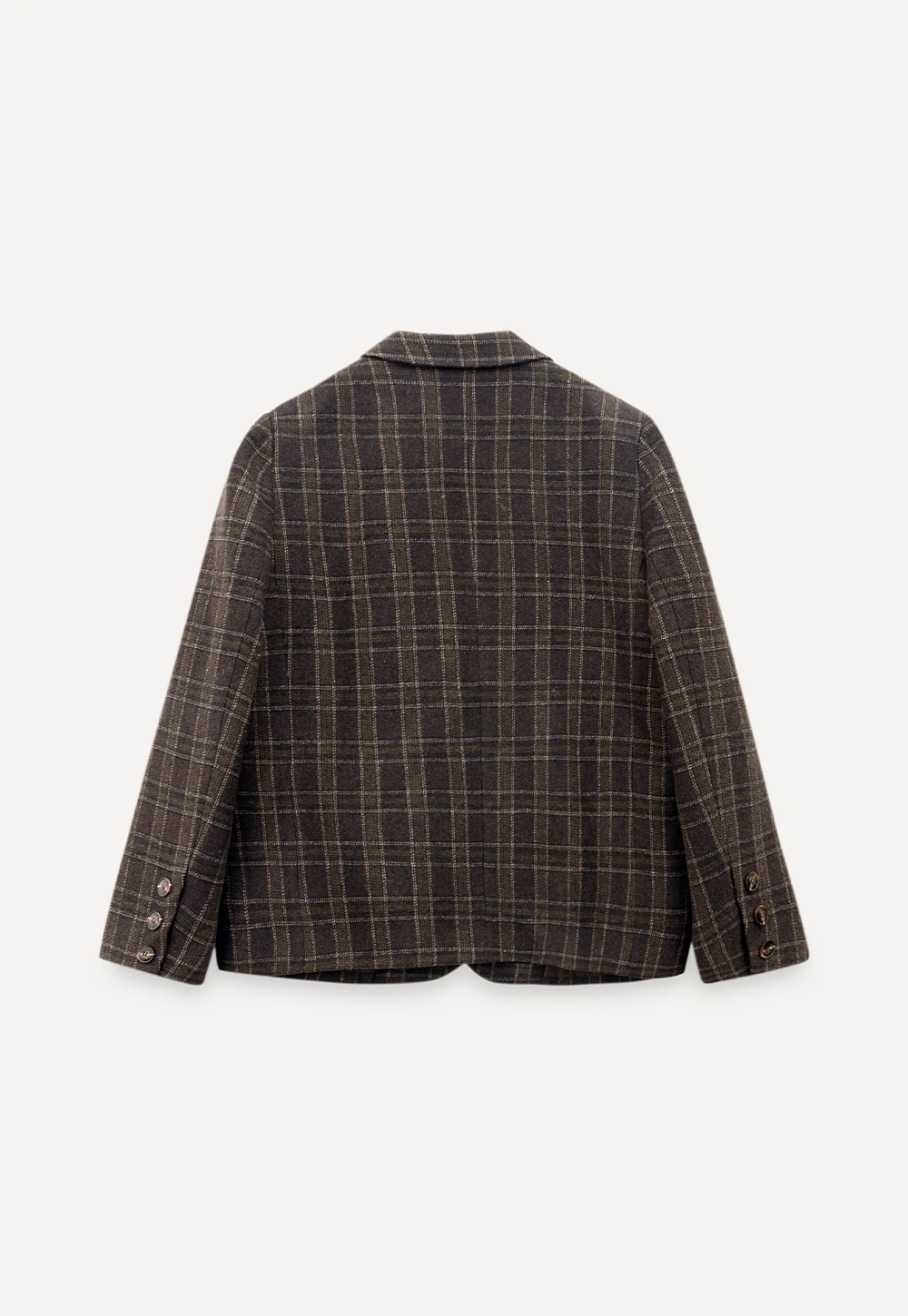 Women Classic Plaid Blazer Jacket for Office Wear