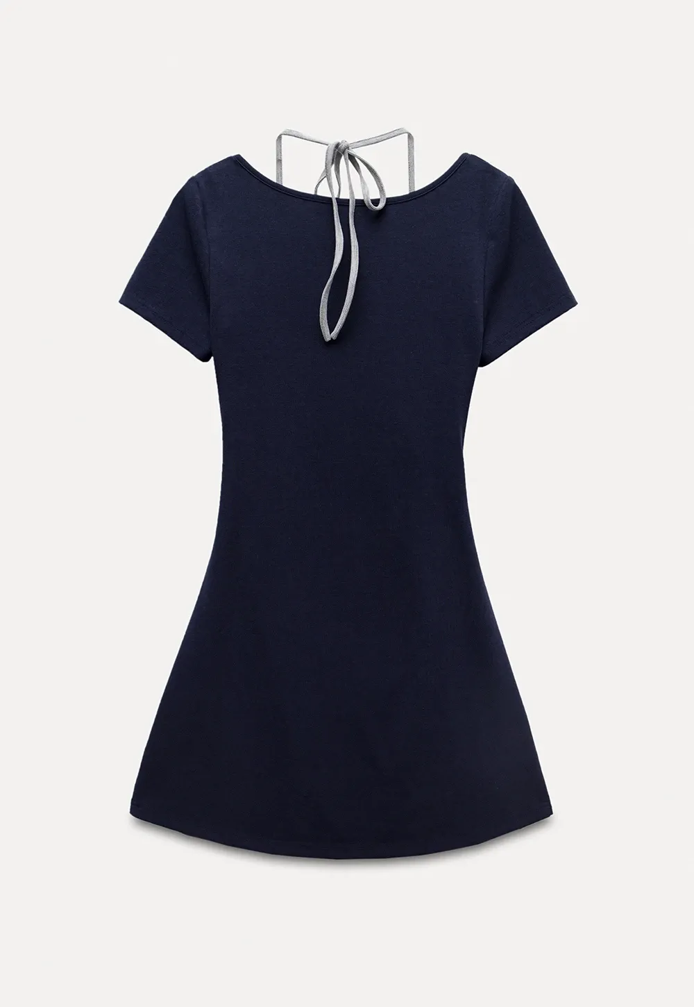 Women's Square Neck Halter Mini Dress with Ruched Waist