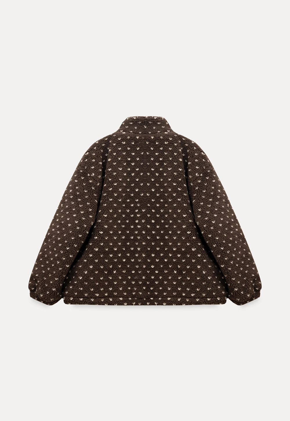 Women Cozy Fleece Jacket with Cute Heart Pattern