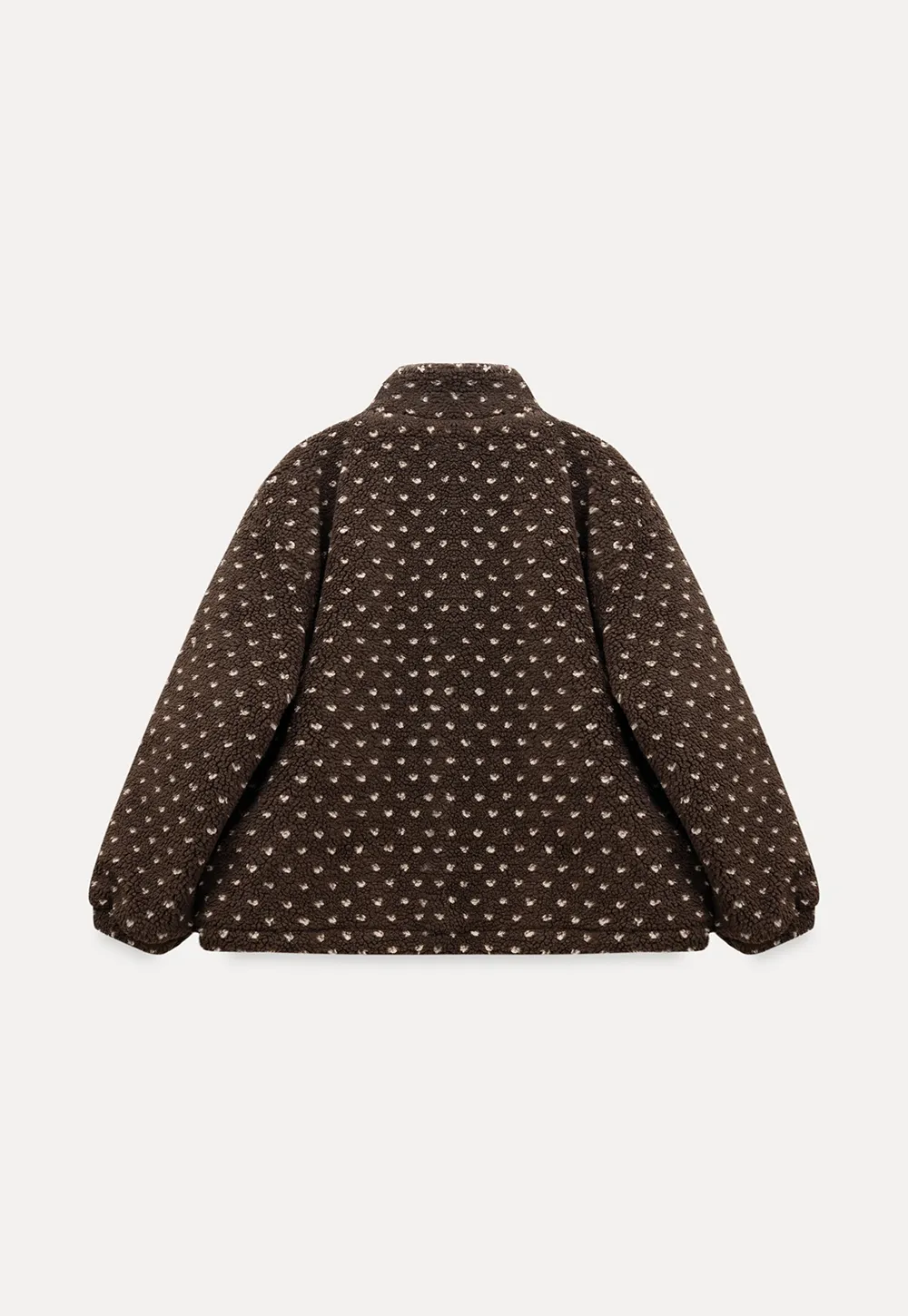 Women Cozy Fleece Jacket with Cute Heart Pattern