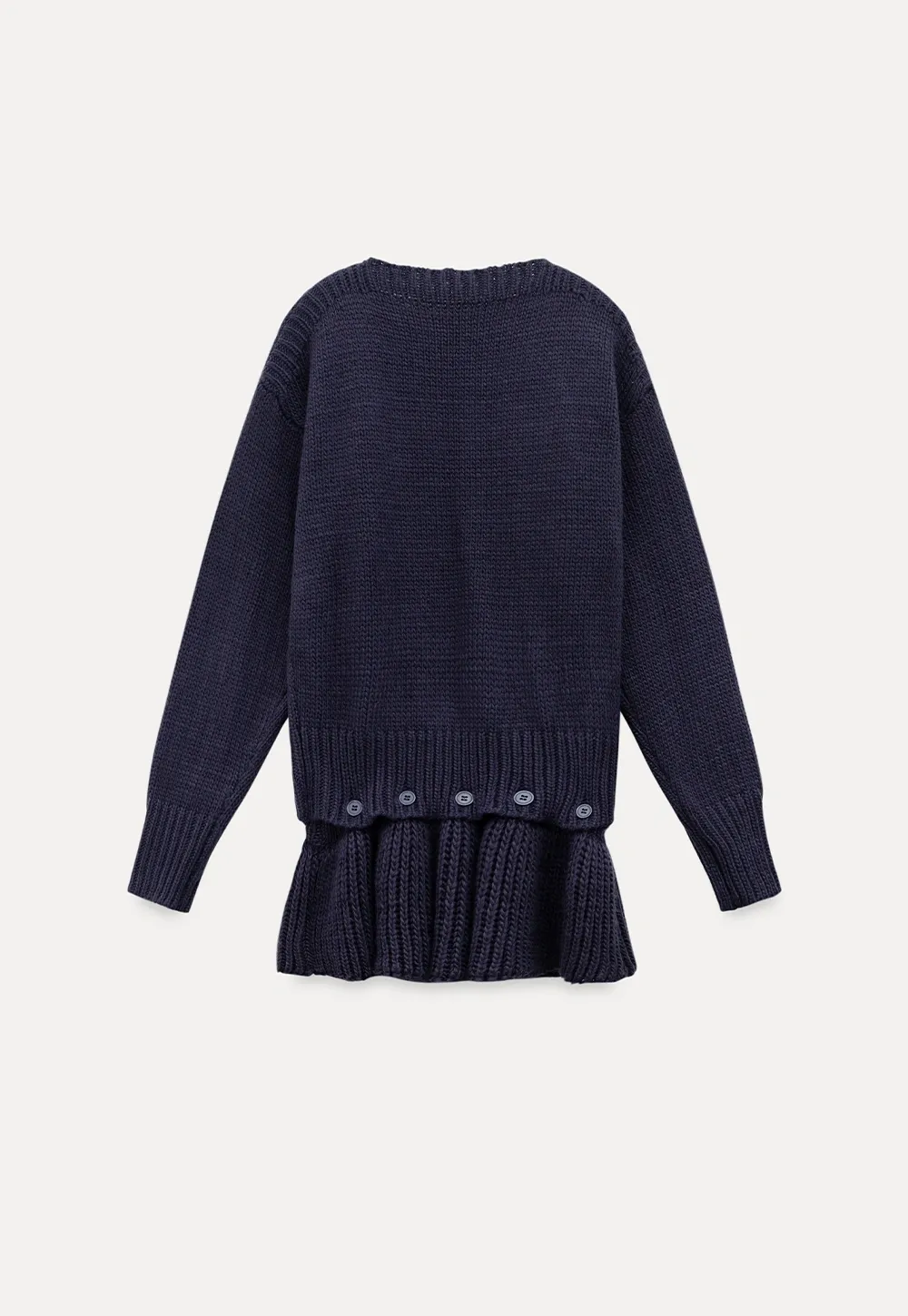 Trendy Women Sweater with Loose Detachable Hem