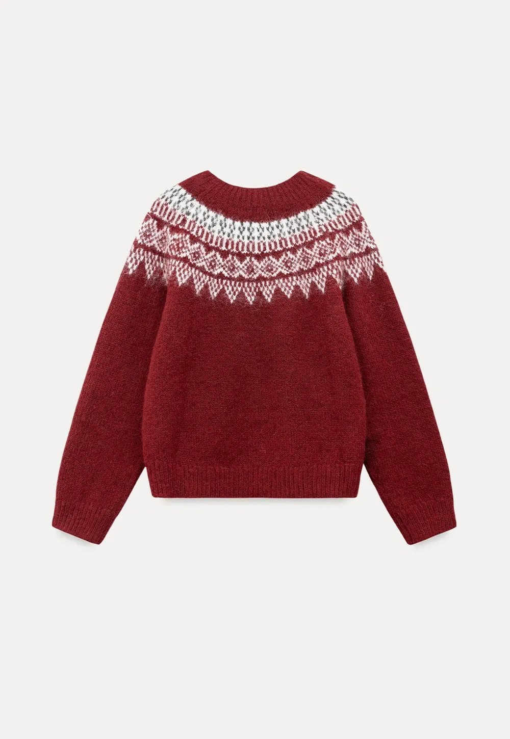Women Warm Round Neck Nordic Style Sweater