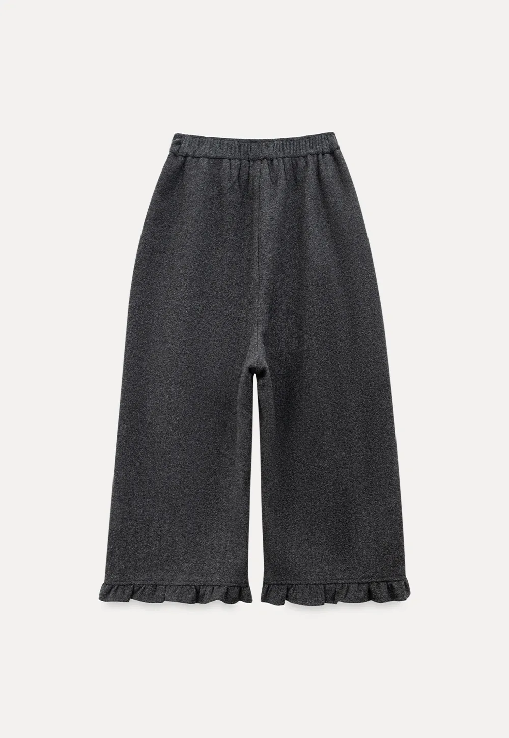 Women Ruffle Hem Wide Leg Cropped Pants