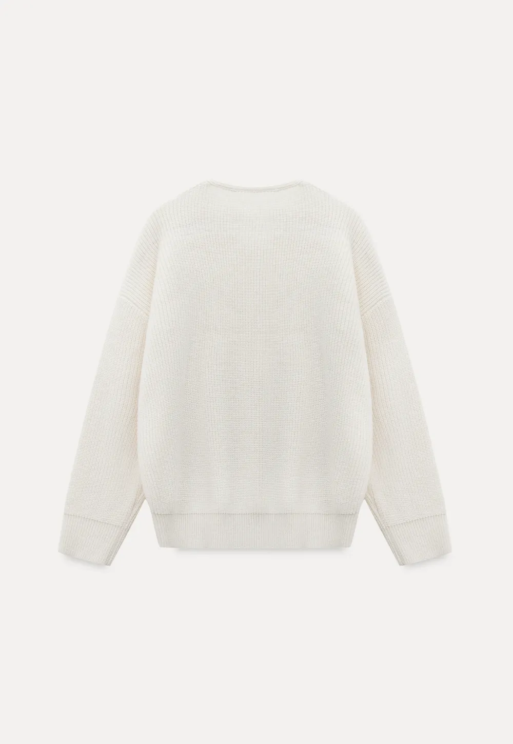 Ribbed V-Neck Knit Sweater