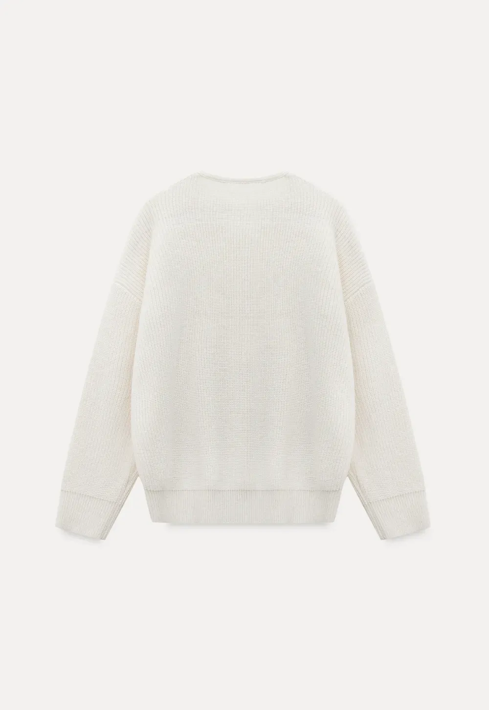 Ribbed V-Neck Knit Sweater