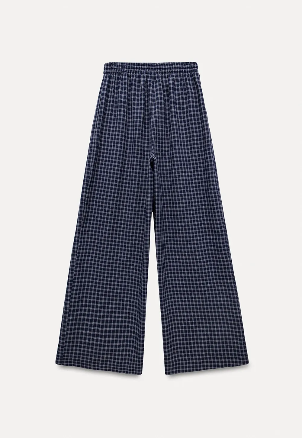 Women's Plaid Wide Leg Lounge Pants with Elastic Waist