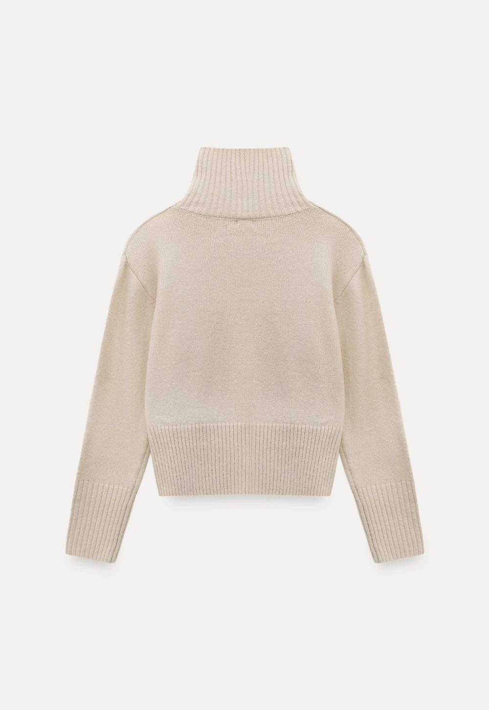 Center-Seam Turtleneck Crop Sweater
