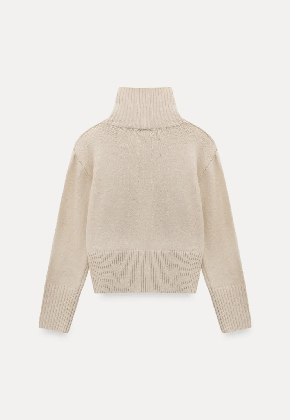 Center-Seam Turtleneck Crop Sweater