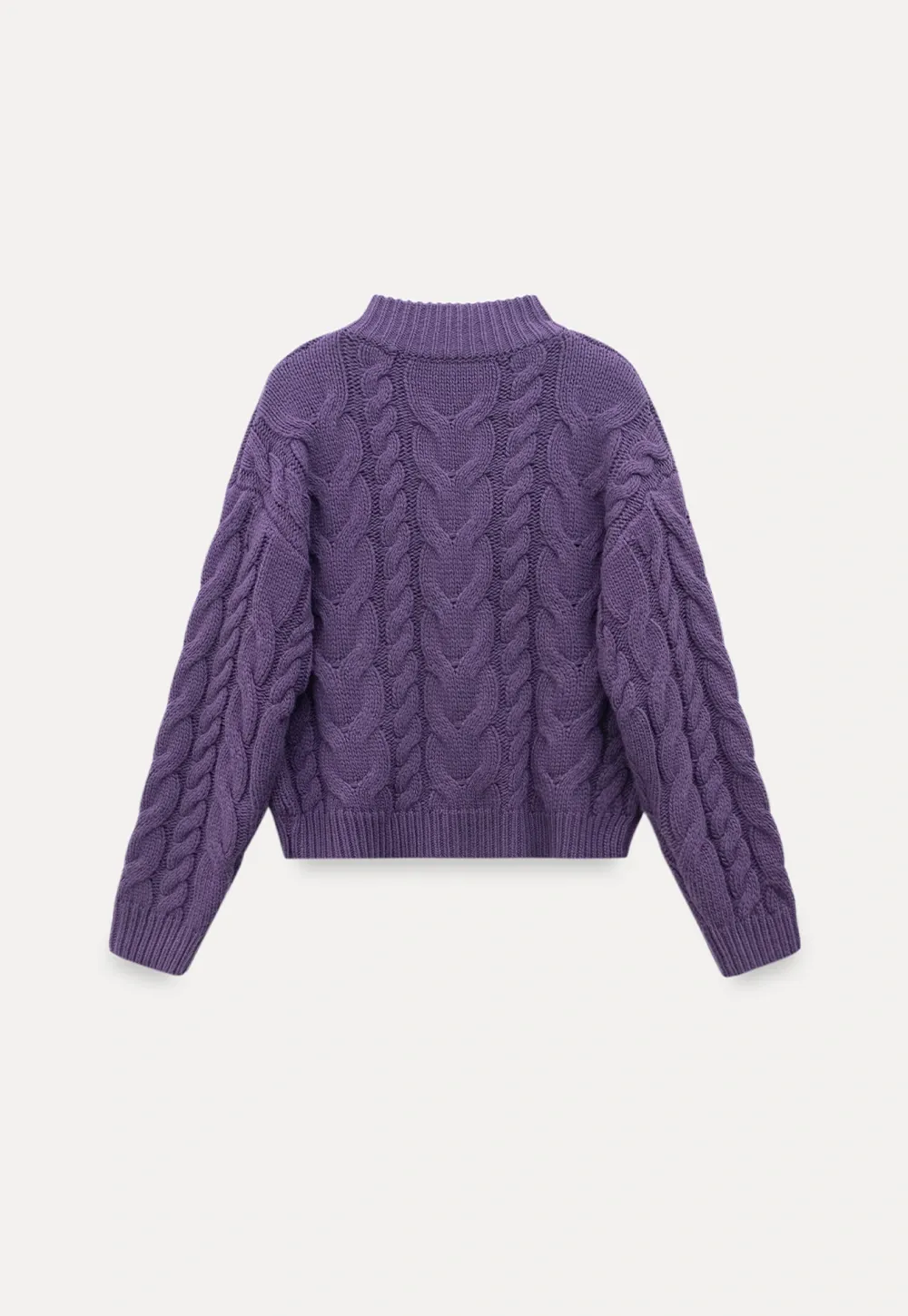 Stand-Collar Cable Zip Sweater
