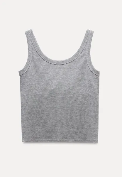 Women’s V-Neck Ribbed Knit Tank Top Sleeveless Basic Cami