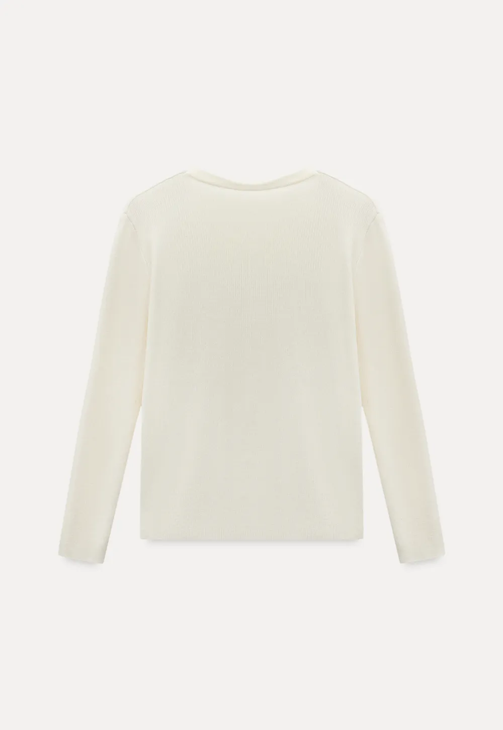 Ribbed Scoop Neck Long-Sleeve Top