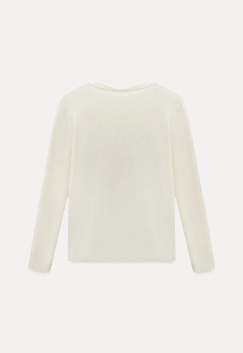 Ribbed Scoop Neck Long-Sleeve Top