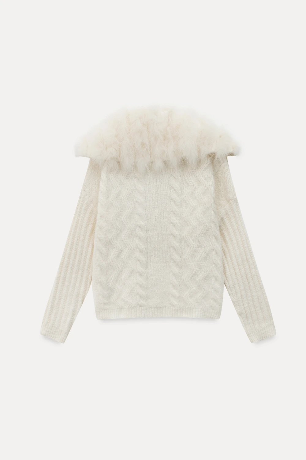 Statement Fuzzy Cable Knit Cardigan