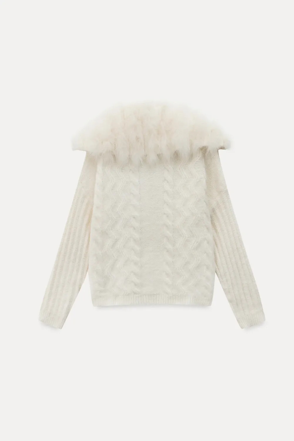 Statement Fuzzy Cable Knit Cardigan