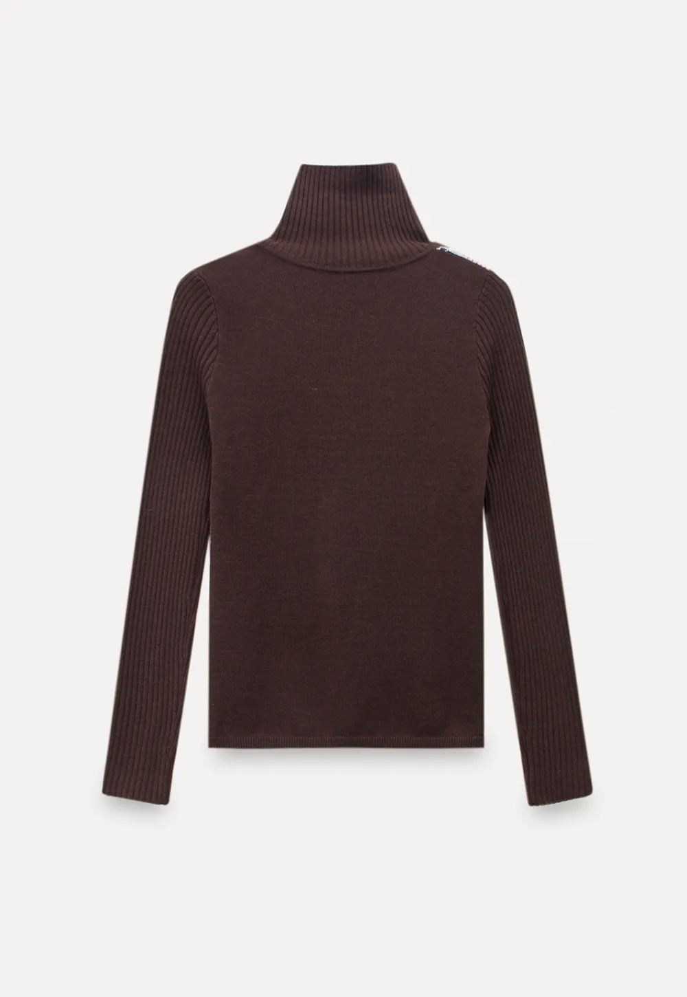 Striped Fair Isle Turtleneck Knit Top