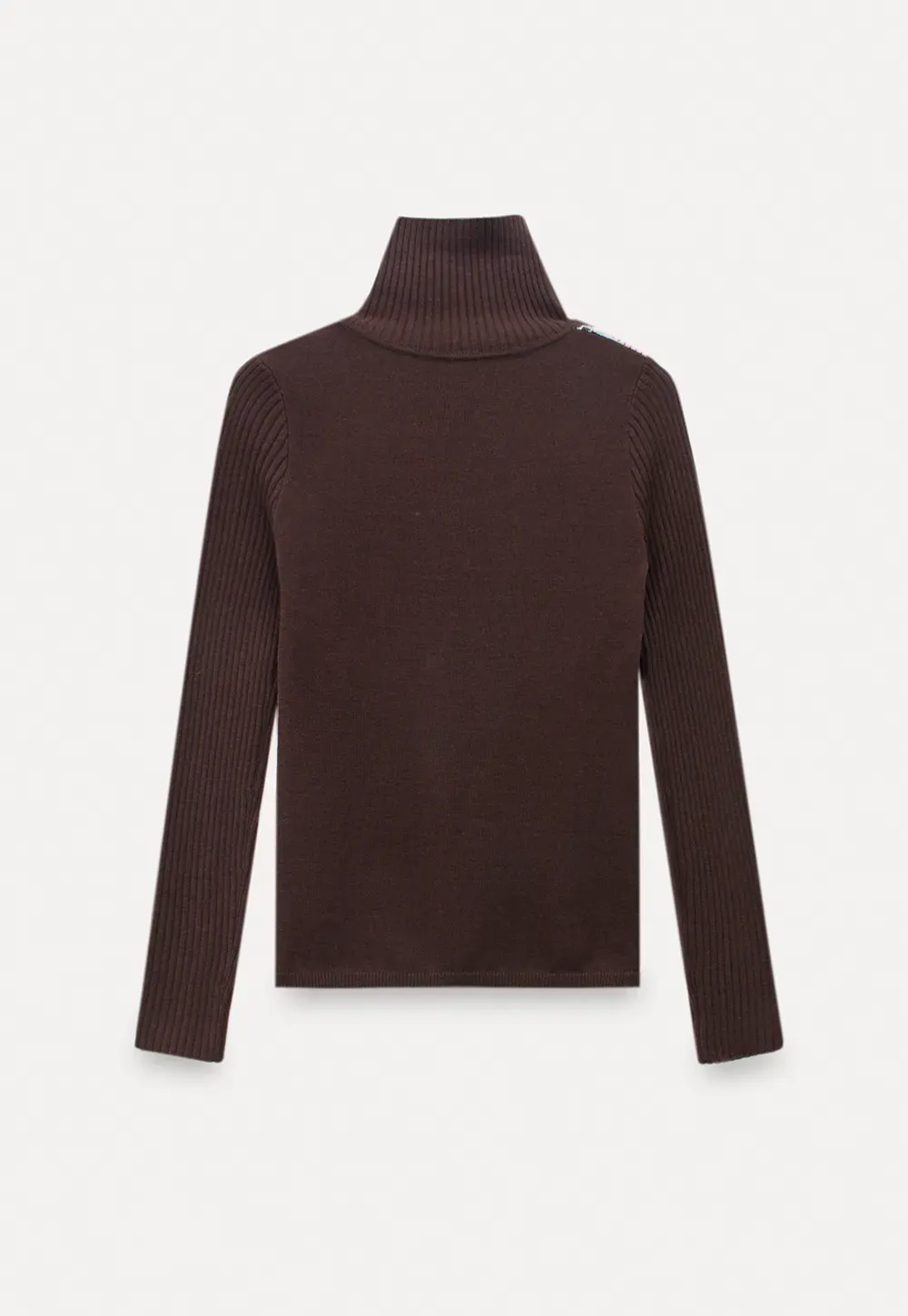 Striped Fair Isle Turtleneck Knit Top