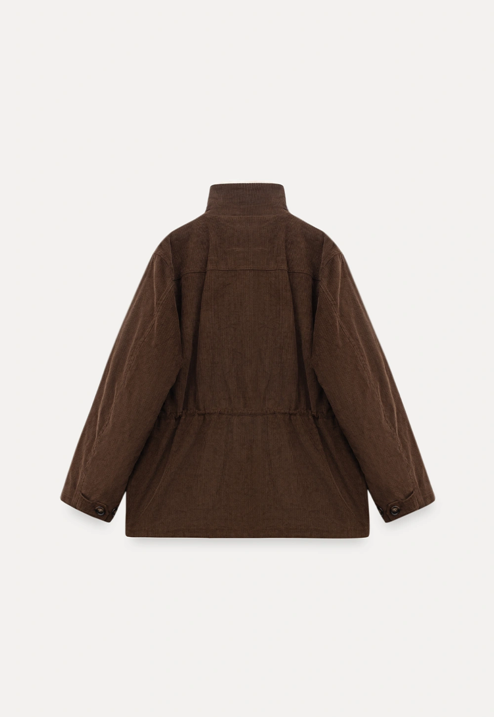 Women Casual Brown Corduroy Coat with Fleece Lining