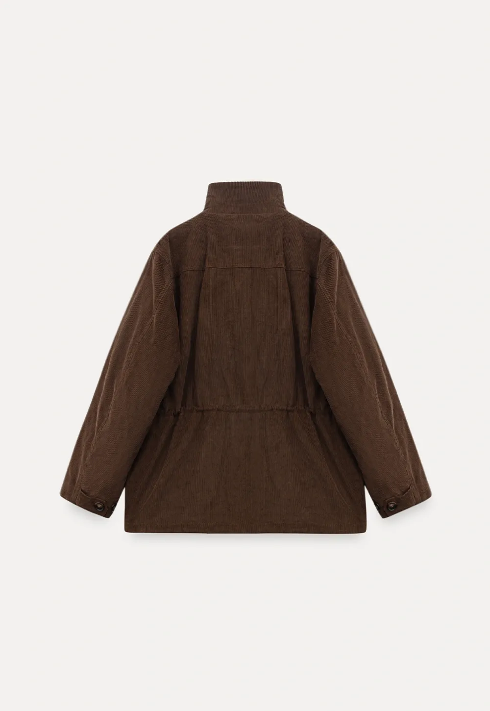 Women Casual Brown Corduroy Coat with Fleece Lining