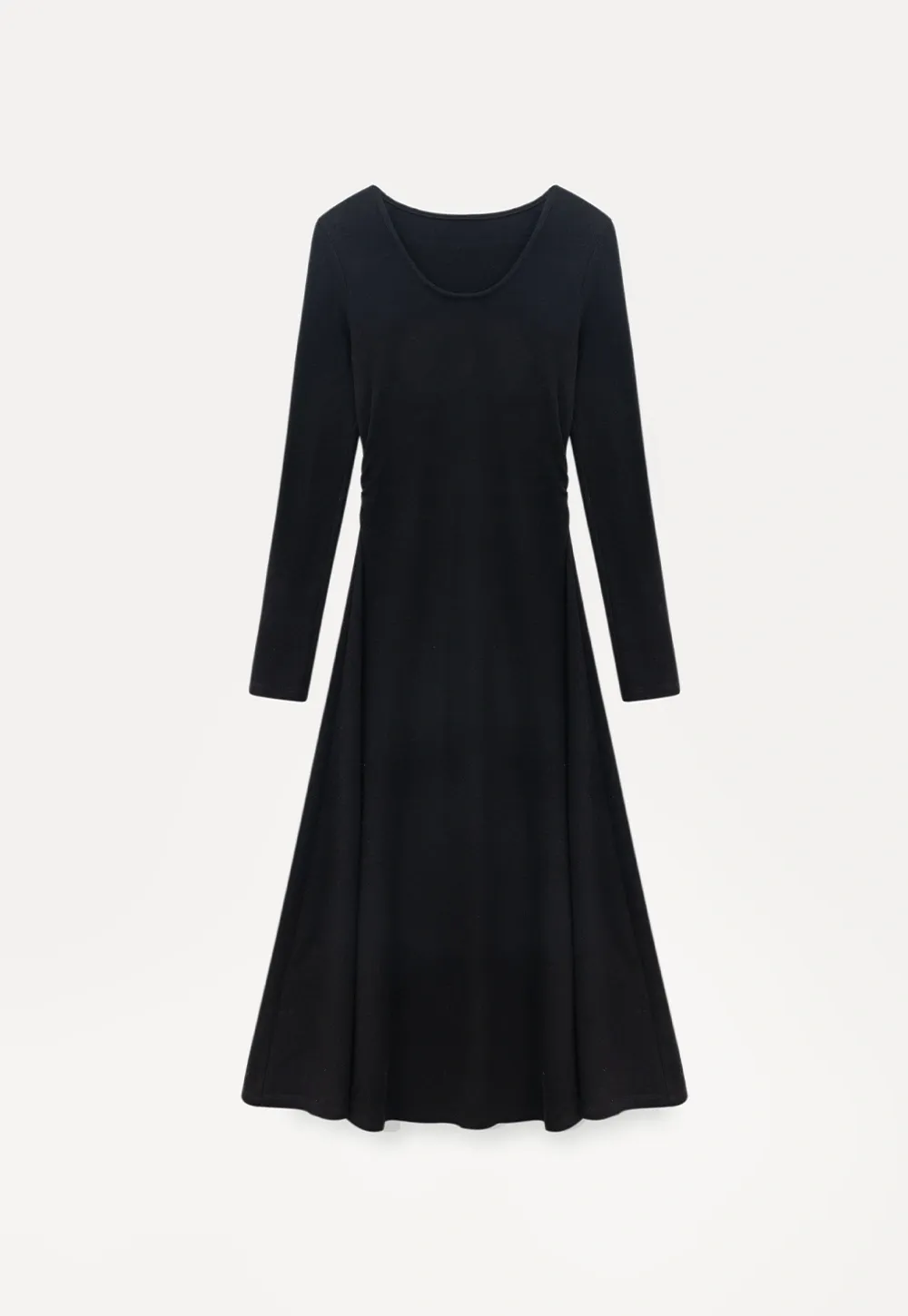 Black Long Sleeve Dress with Grey Cardigan Set