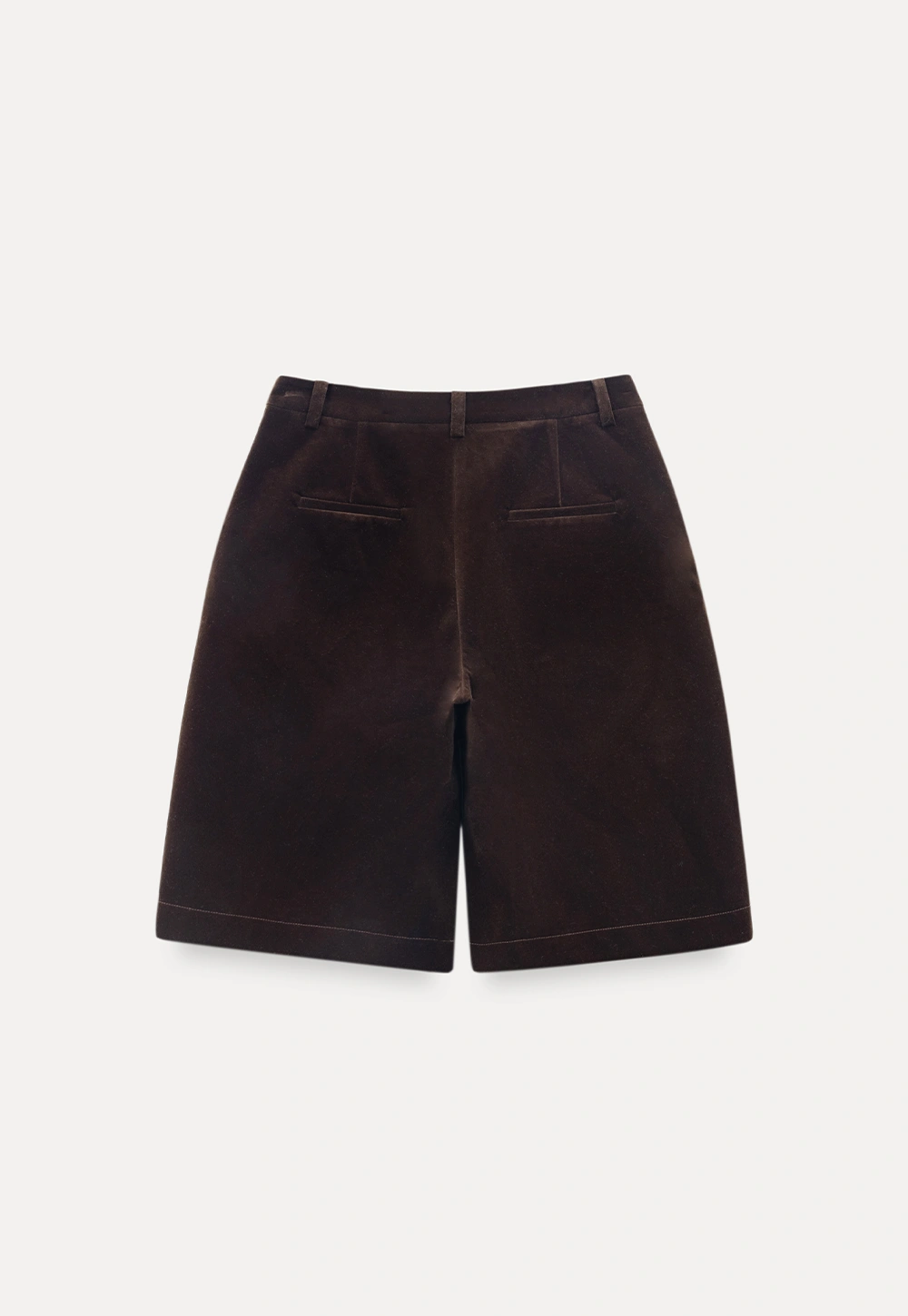 Women Stylish Corduroy Brown Shorts with Button Detail