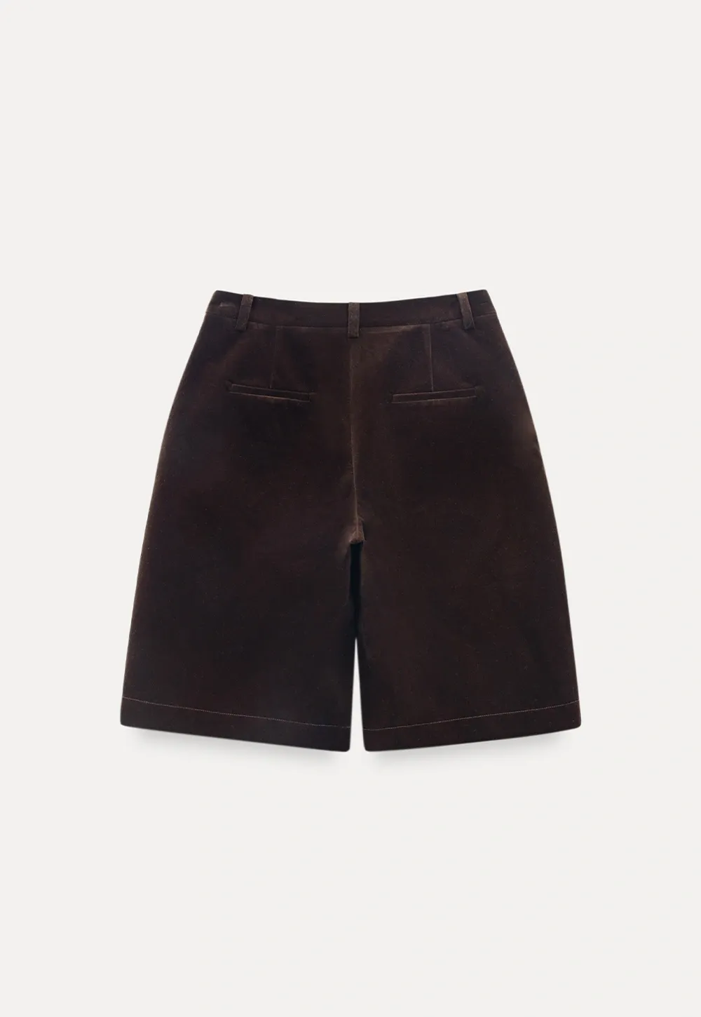 Women Stylish Corduroy Brown Shorts with Button Detail