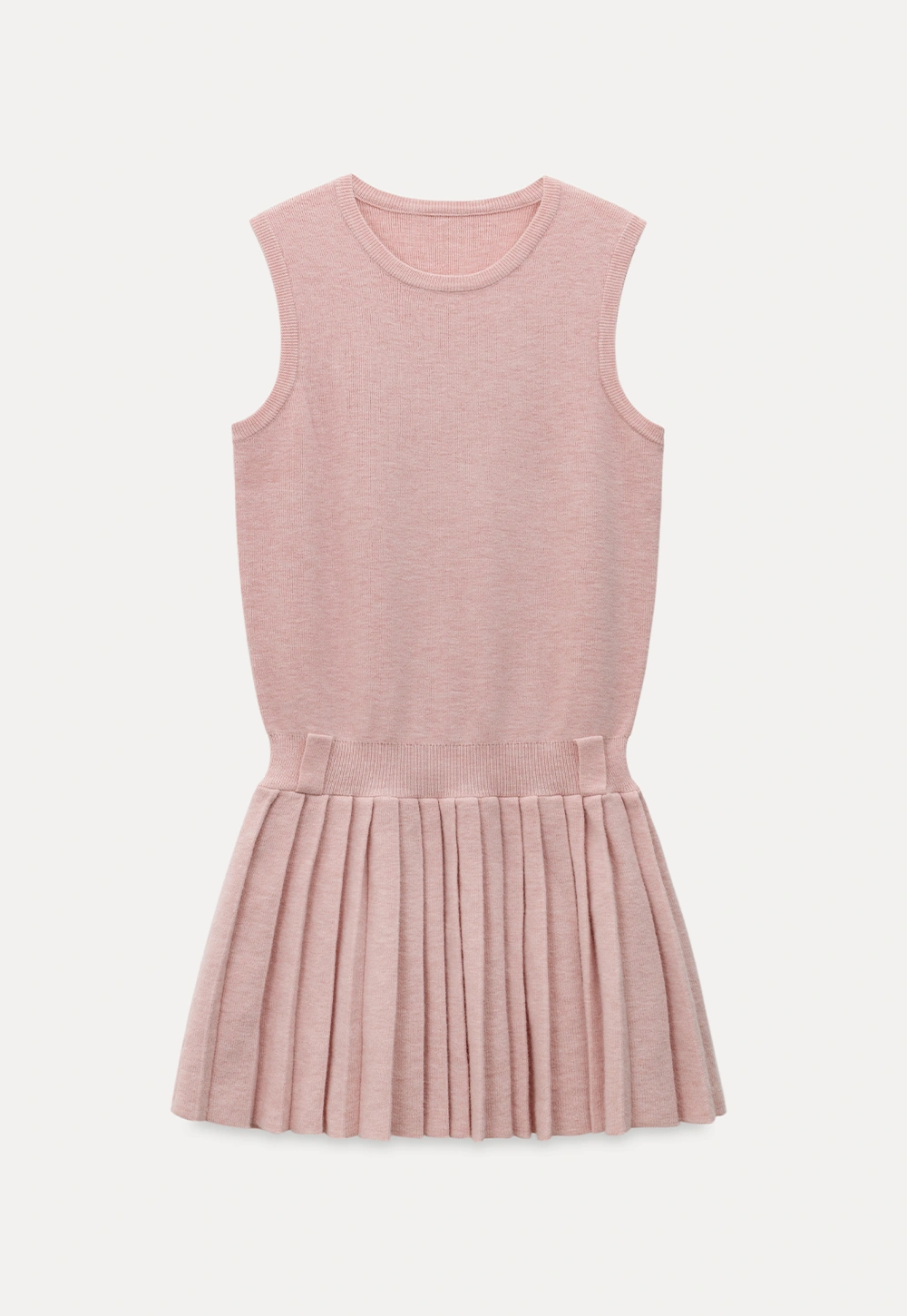 Elegant Pleated Skirt Dress with Knit Cardigan