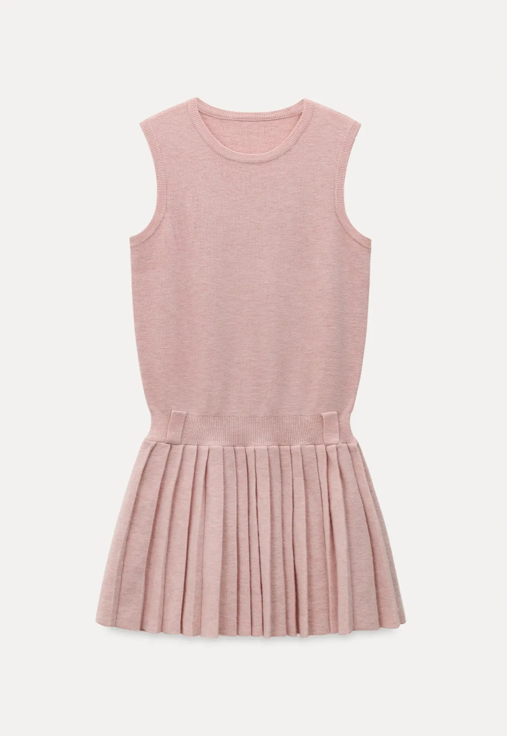 Elegant Pleated Skirt Dress with Knit Cardigan