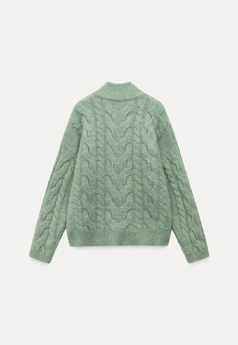 Women Cozy Cable Knit Cardigan with Zipper