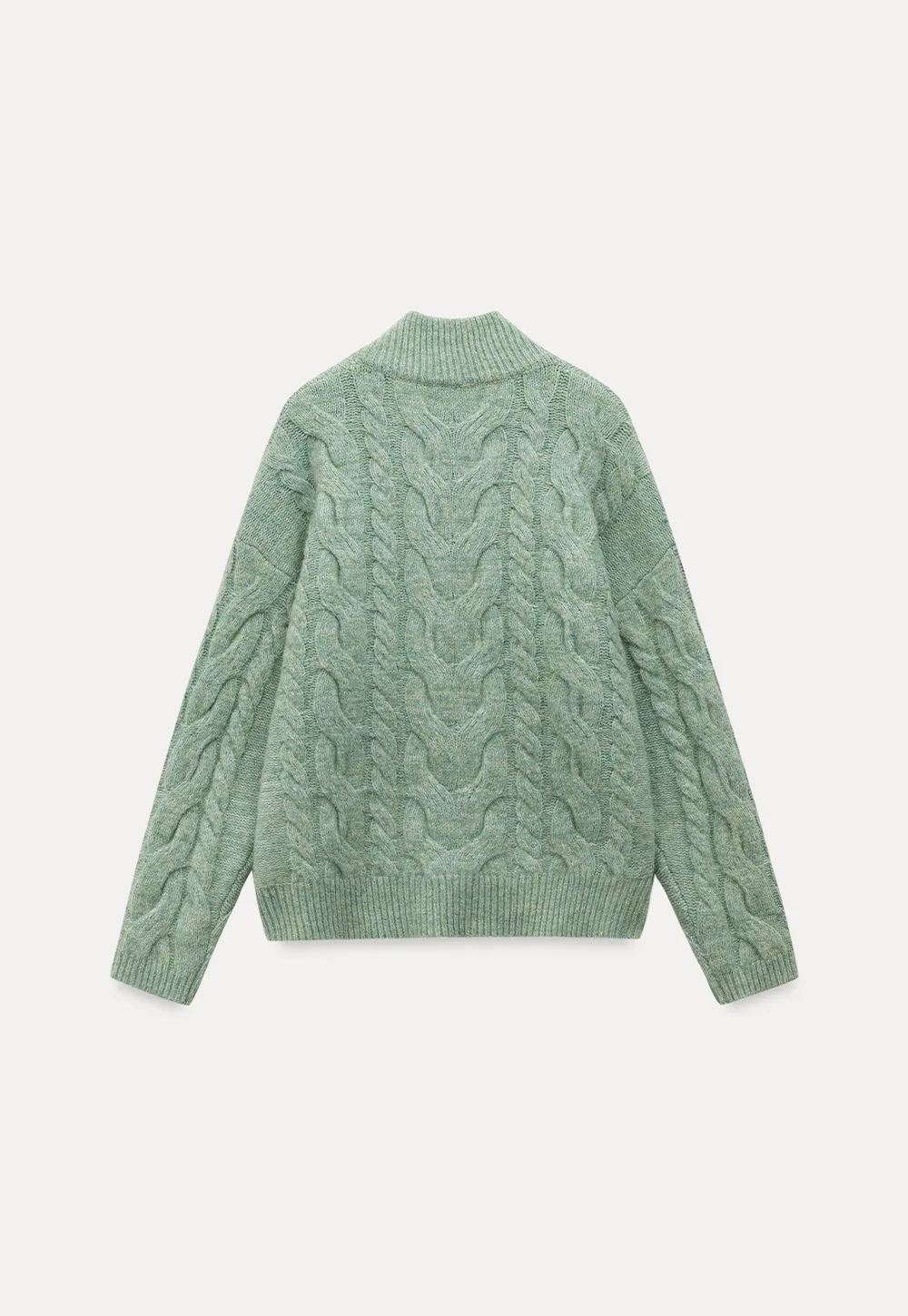 Women Cozy Cable Knit Cardigan with Zipper