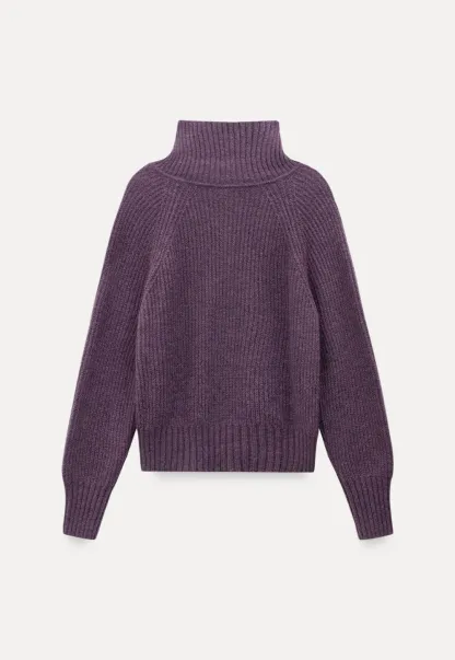 Color Button High Neck Ribbed Cardigan