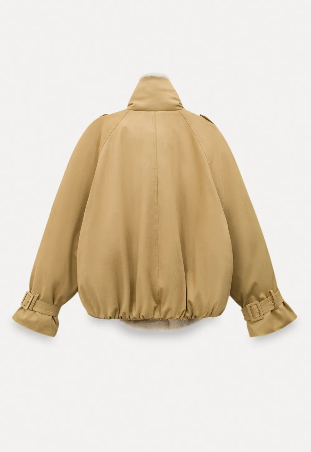 Double-Breasted Faux Shearling Jacket