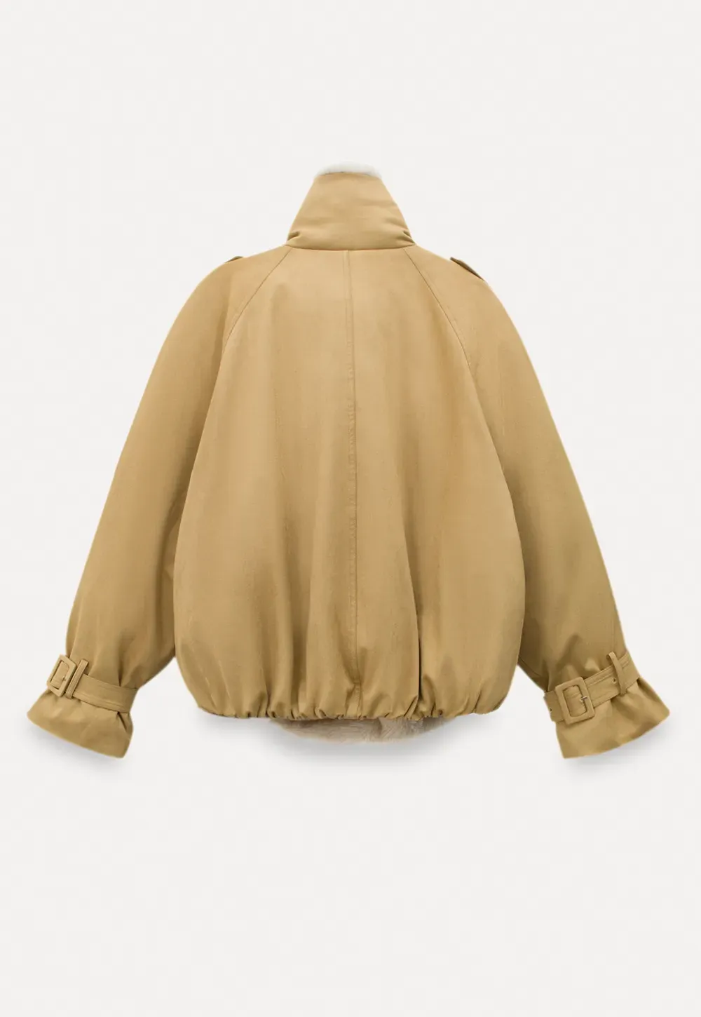 Double-Breasted Faux Shearling Jacket