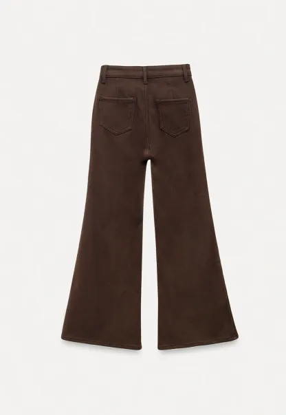 Soft Cotton Wide-Leg Pants with Button Detail