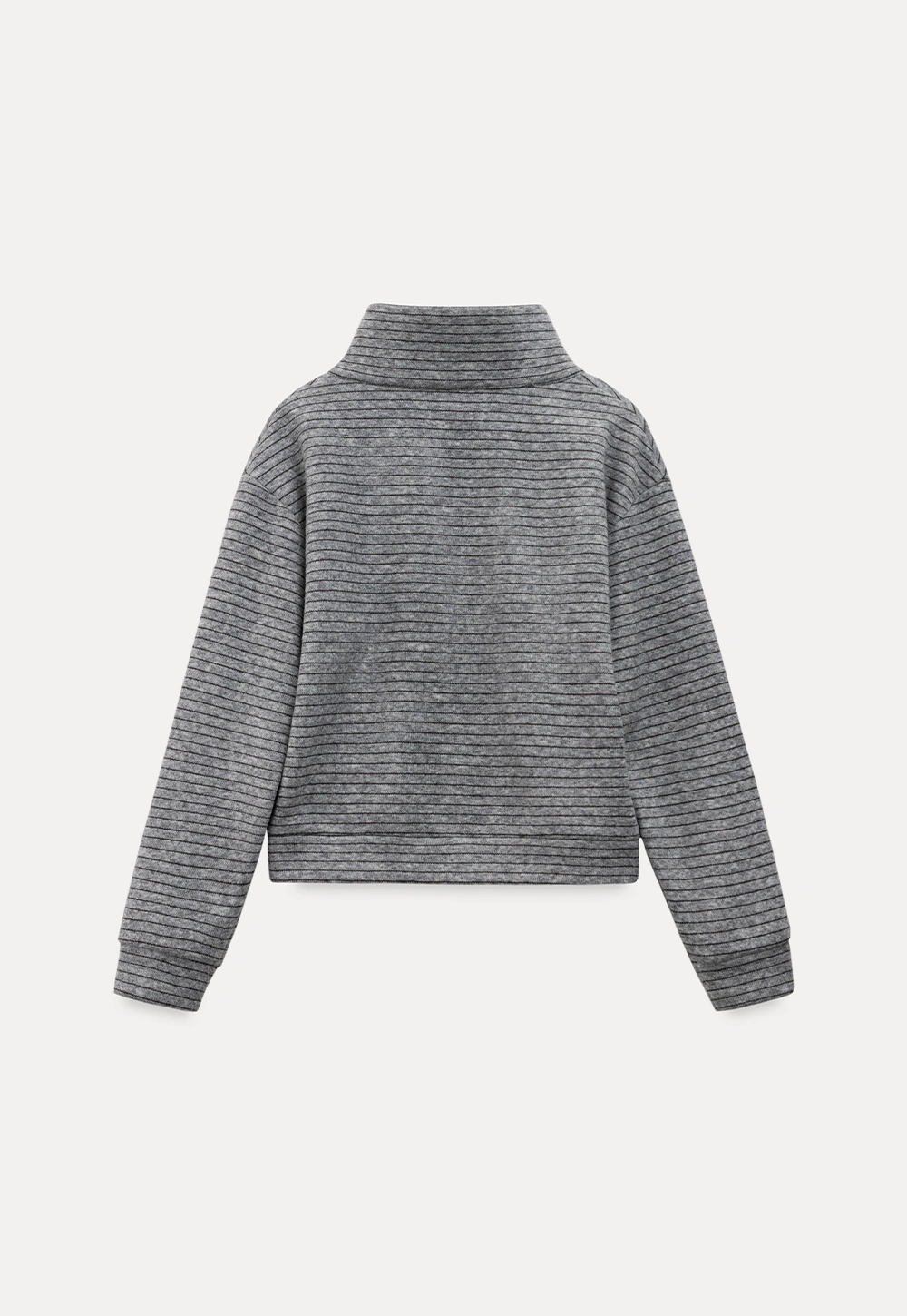 Women Striped Half-Zip Pullover Sweatshirt