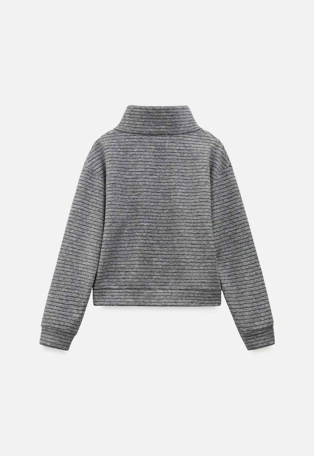 Women Striped Half-Zip Pullover Sweatshirt