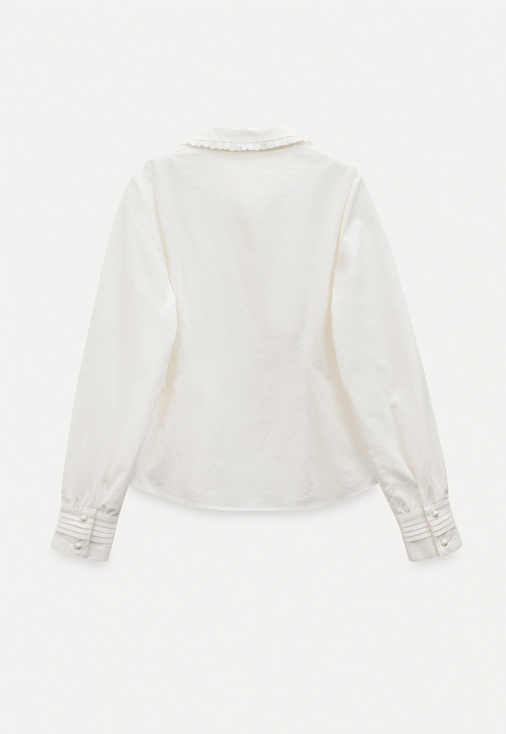 Classic White Blouse with Lace Collar