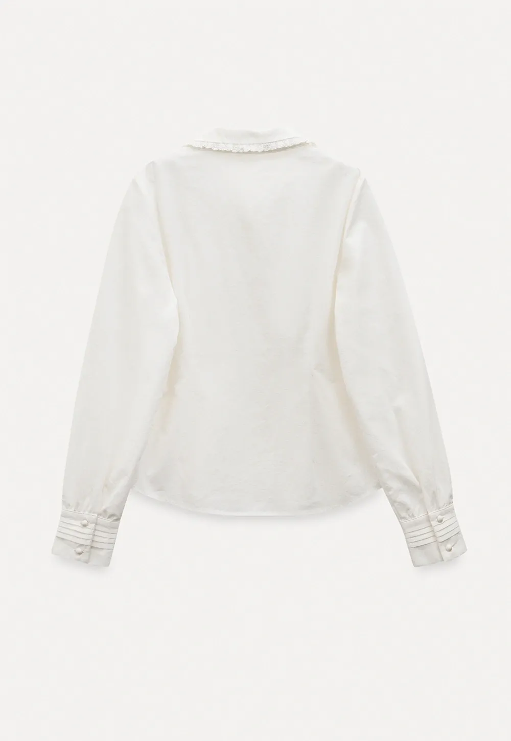 Classic White Blouse with Lace Collar