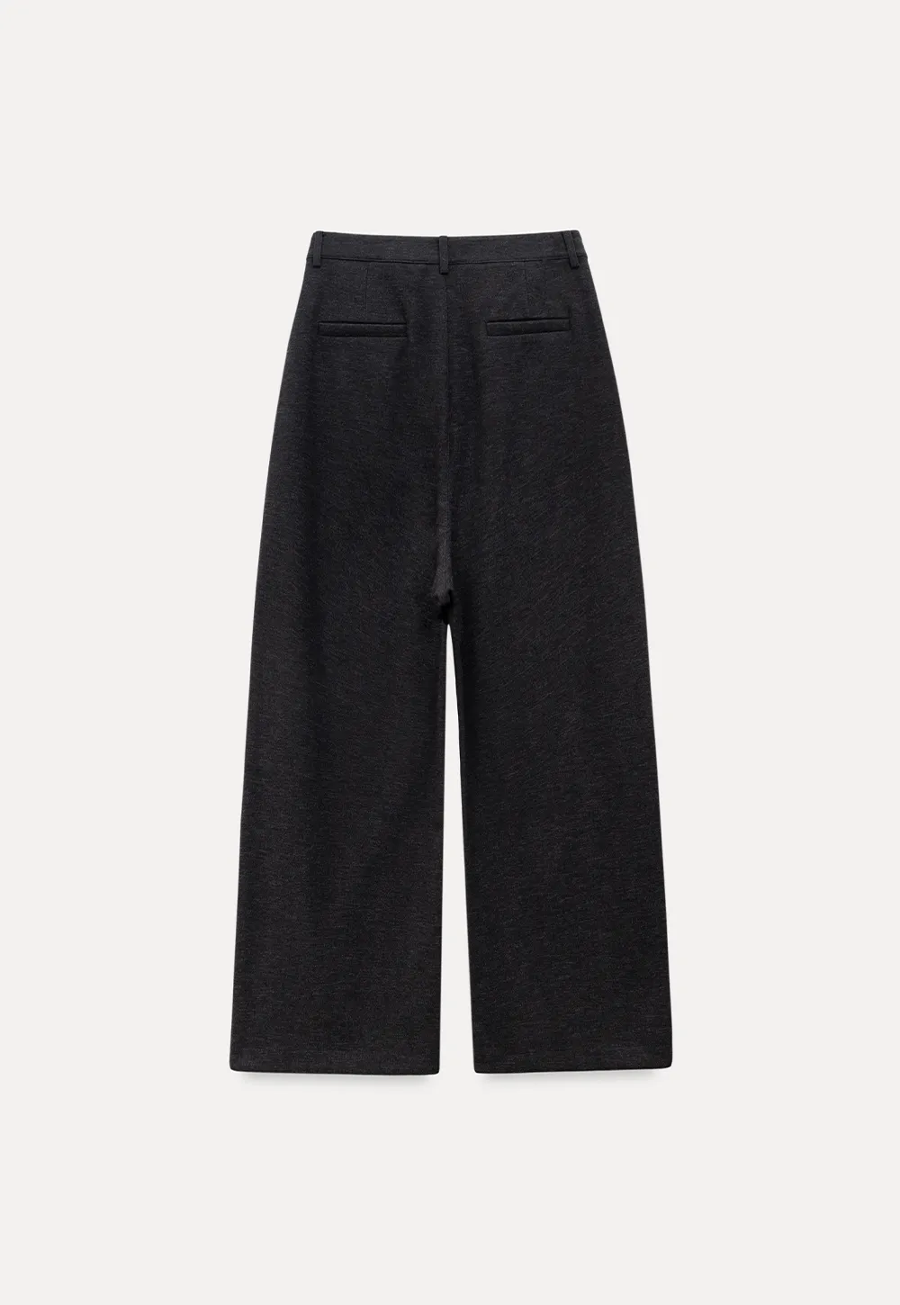 Soft Knit Wide-Leg Pants in Charcoal