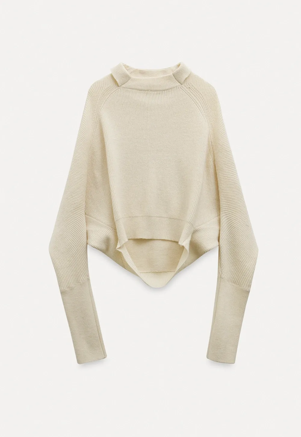 Modern Wrap Mock Neck Knit Top with Long Sleeves