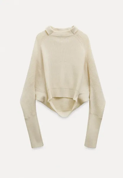 Modern Wrap Mock Neck Knit Top with Long Sleeves